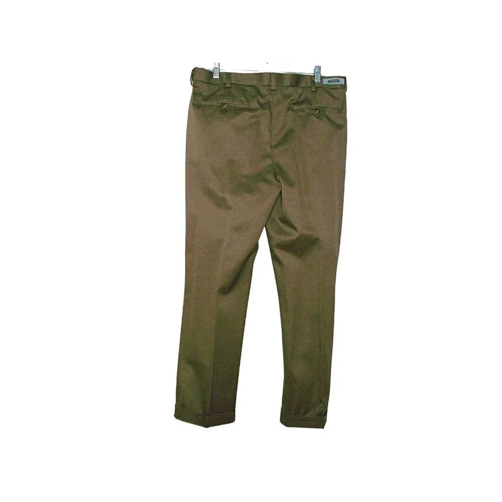 Round Tree & Yorke Mens Brown Classic Fit Comfort Expander Waist Pants Sz 36x30